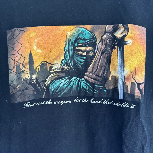 Graphic Tee Bundle 6 Piece Black T-Shirts Short Sleeve Lot Size Large - Picture 11 of 15